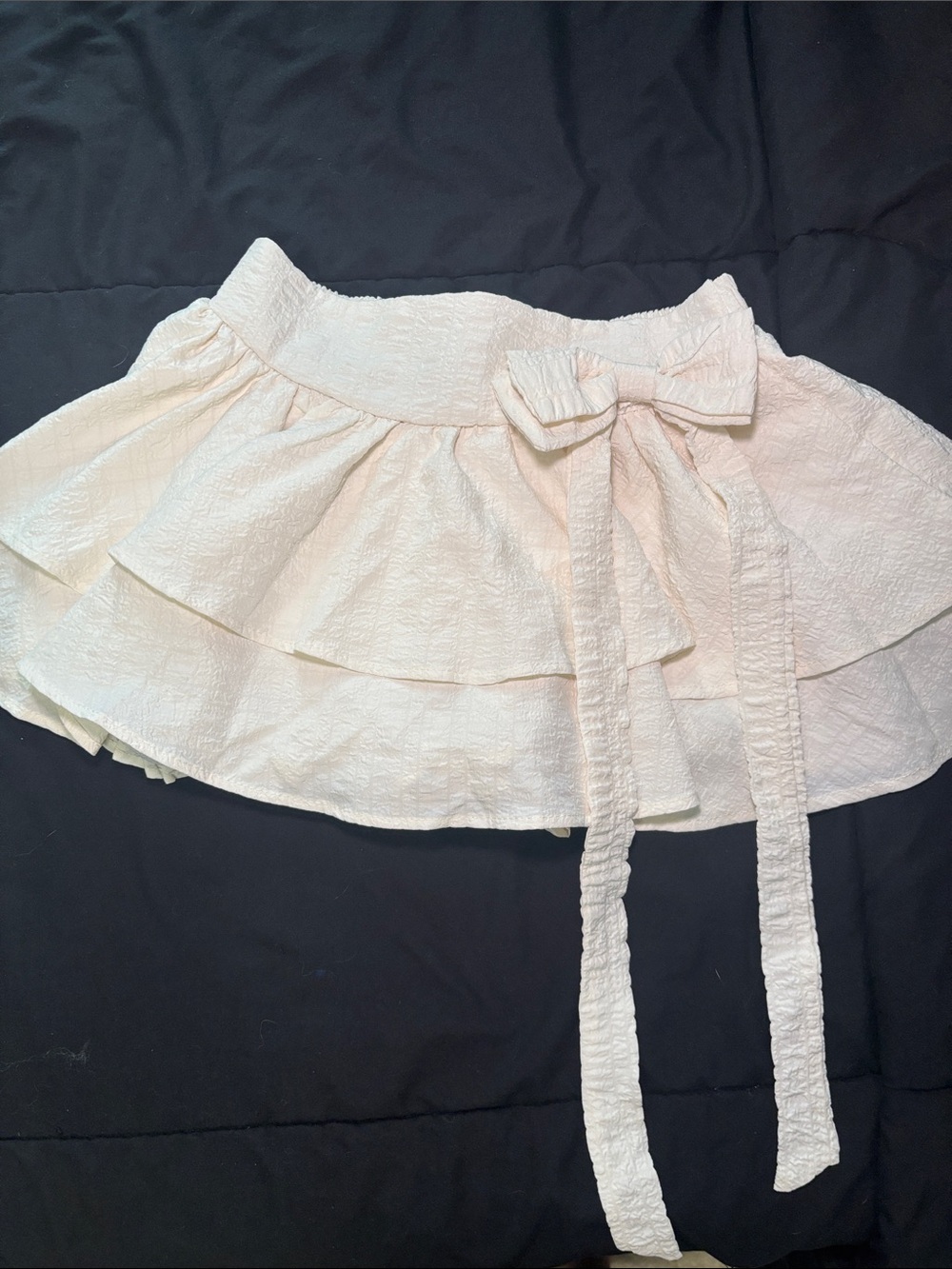 Cream Skirt With Shorts Underneath
